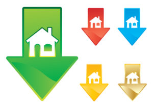 Housing market price drop concept vector illustration