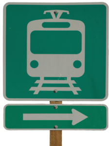 Light Rail Station Right sign