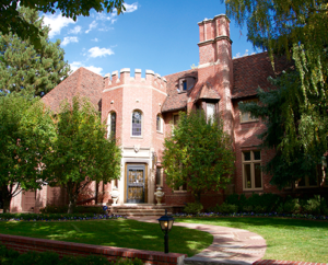 Large brick house with yard in Cherry Creek Country Club Denver.