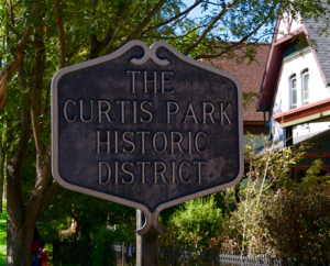Historic Curtis Park District sign.
